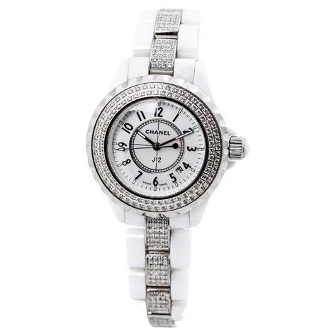 chanel white flower watch|j12 chanel watch with diamonds.